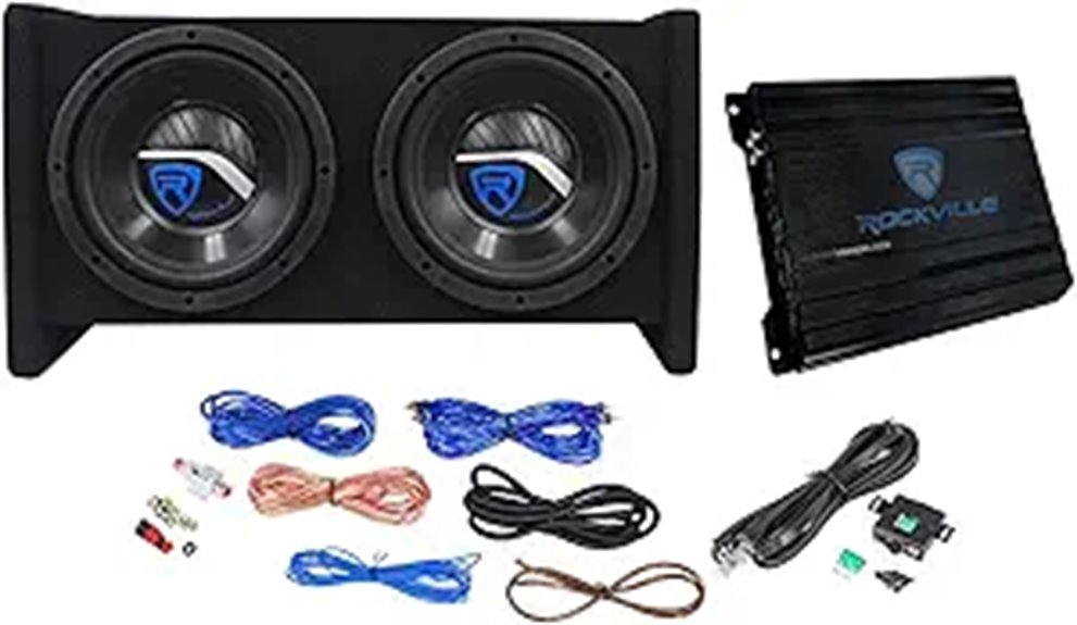 Rockville 8 Dual Subwoofers & Mono Amp Car Audio Kit