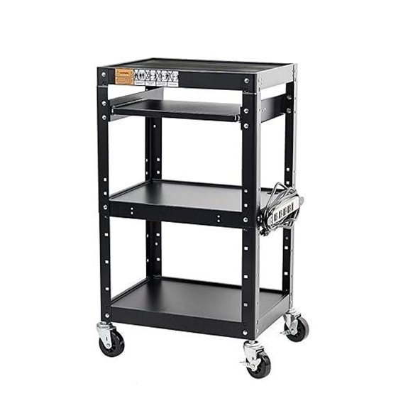 Pearington AV Rolling Presentation Cart with Shelves