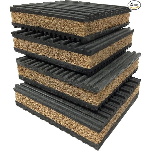 4 Pack Rubber/Cork Vibration Isolation Pads
