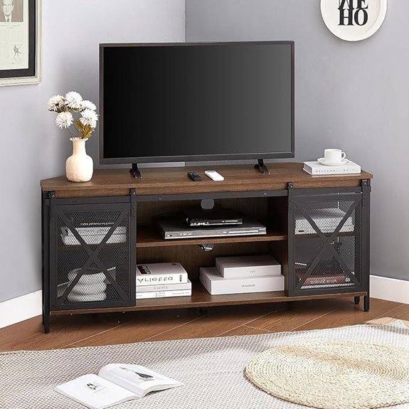 HOMISSUE Rustic Corner TV Stand for 55-Inch TV