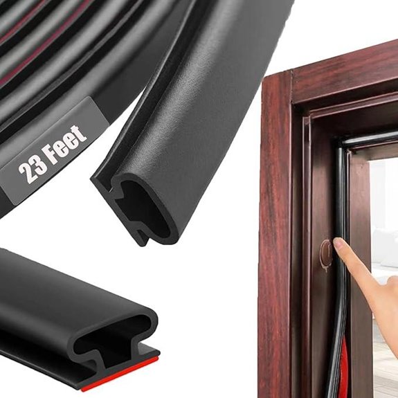 Black Rubber Door Seal Strip - Self-Adhesive Insulation