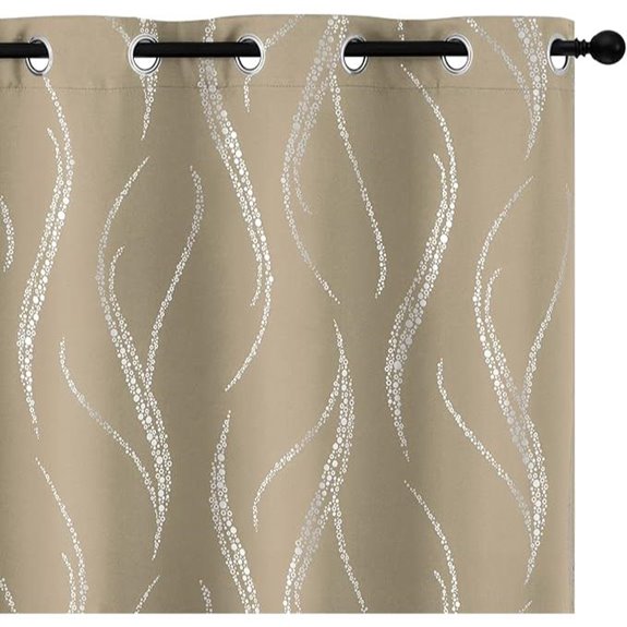 Yakamok Light Blocking Curtains Silver Wave 84 Set of 2