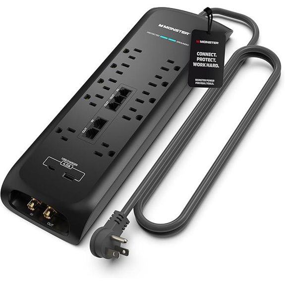 Monster Surge Protector Power Strip (6 ft 10 Outlets)