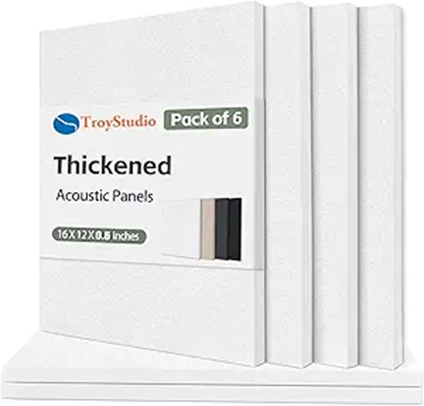 TroyStudio Acoustic Panels 6 Pack Soundproof Wall Tiles