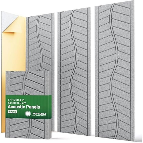 6 Pack Acoustic Sound Absorbing Wall Panels