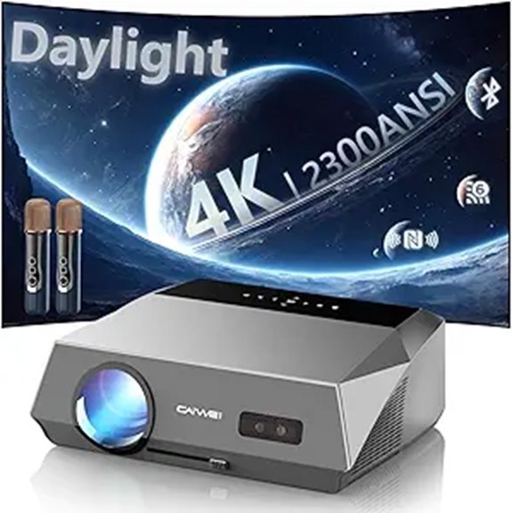 Smart Daytime 4K Projector with WiFi HDMI Mics