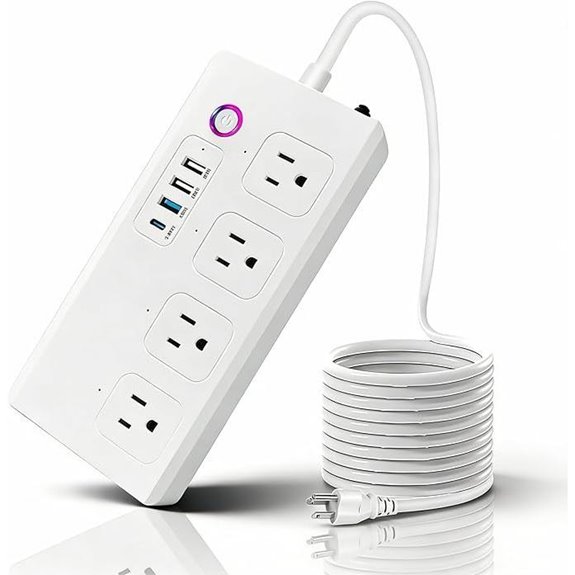 Smart WiFi Power Strip with USB and Voice Control