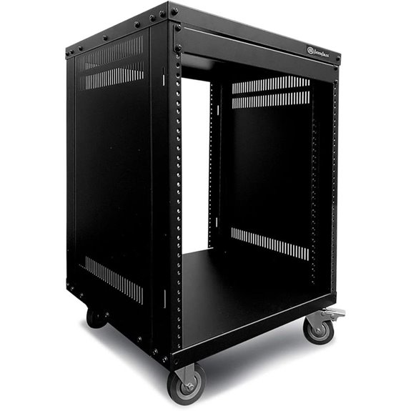 AxcessAbles 12U Steel AV Equipment Rack with Wheels