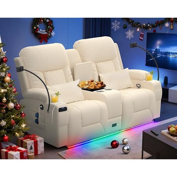Reclining Loveseat Sofa with Storage and USB Ports