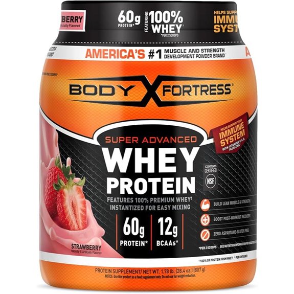 Body Fortress Whey Protein Powder Strawberry 1.78 lbs