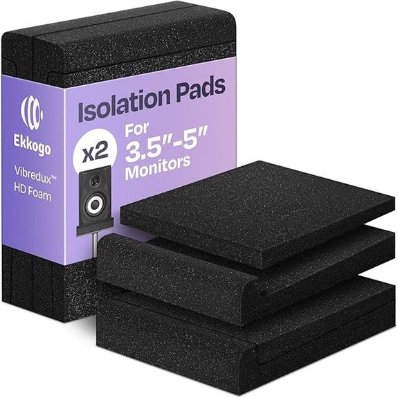 Studio Monitor Isolation Pads with Acoustic Foam