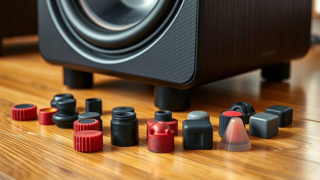 subwoofer isolation feet selection