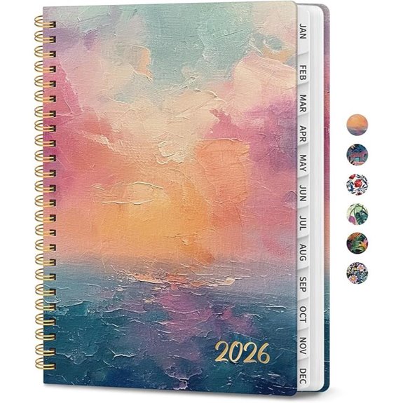 2026 Aesthetic Weekly & Monthly Planner Sunset Design