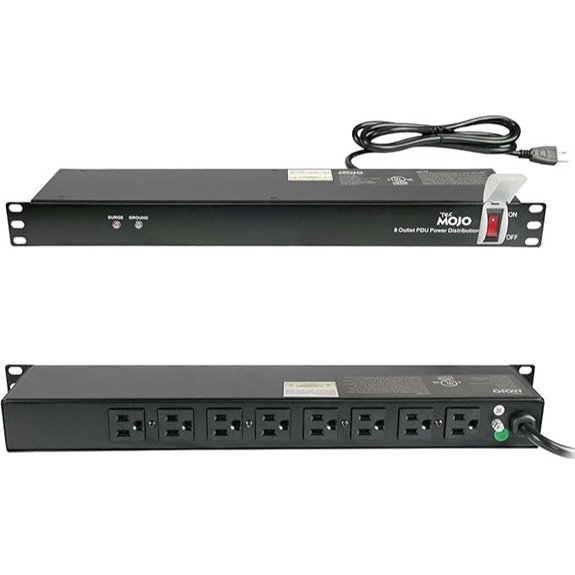 Tecmojo 1U Power Strip with Surge Protection