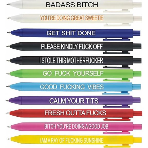 11Pcs Swear Word Adult Ballpoint Pen Set