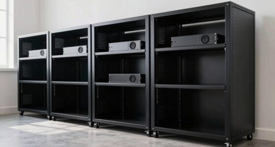 top open frame av racks