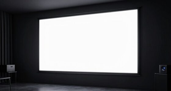 top white projector screens