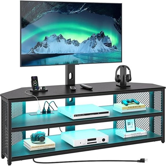 Rolanstar TV Stand with Mount and LED Lights