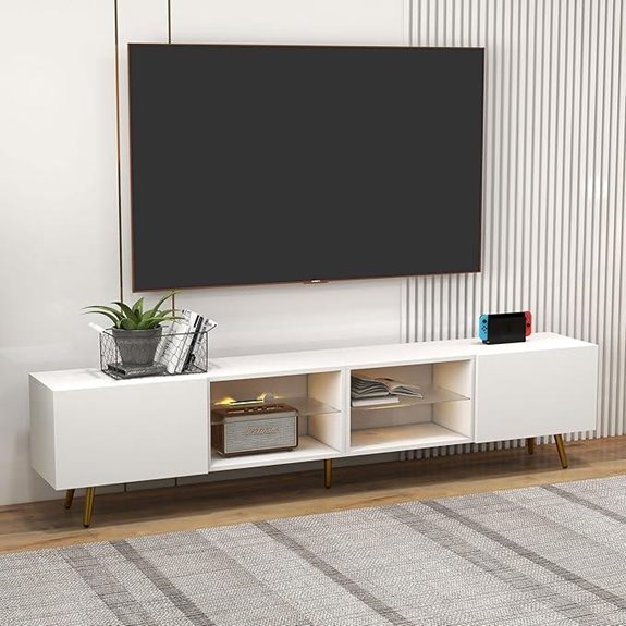 Bonzy Home 86 TV Stand with Storage Cabinets