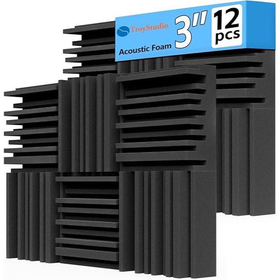 TroyStudio Acoustic Foam Panels 12-Pack 12x12x3 Inches