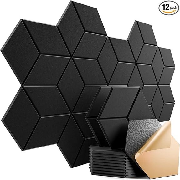 12 Pack Self-Adhesive Acoustic Foam Panels