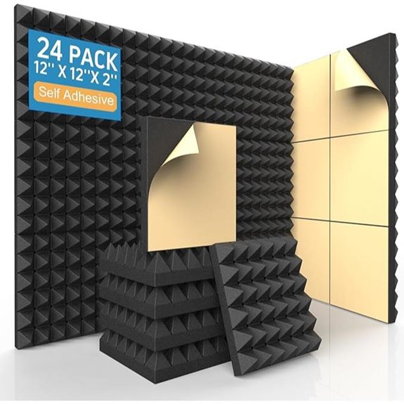 24 Pack Acoustic Foam Panels with Adhesive