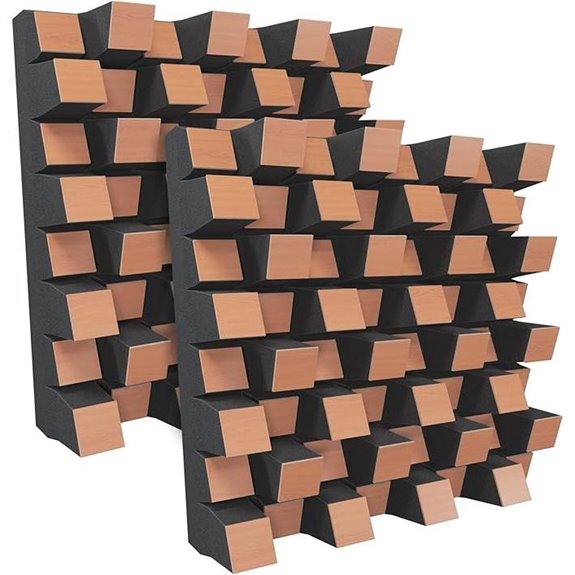 2 Pack Sirius Acoustic Diffuser Wall Art Panels