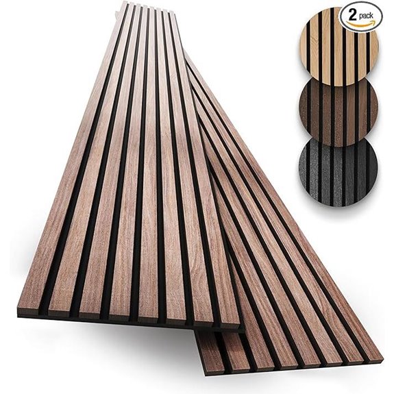 2-Pack Acoustic Wood Slat Wall Panels