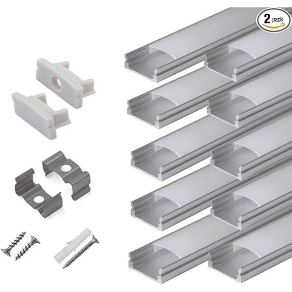 hunhun 10-Pack U-Shaped LED Aluminum Channel System