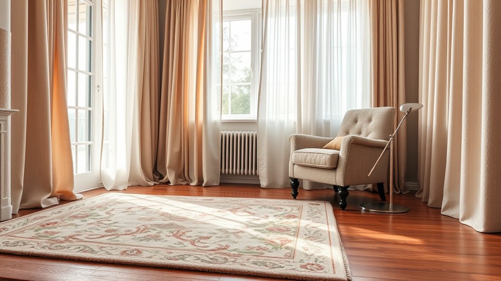 use heavy curtains for sound