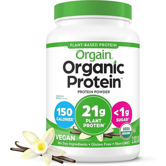 Orgain Organic Vegan Protein Powder Vanilla Bean