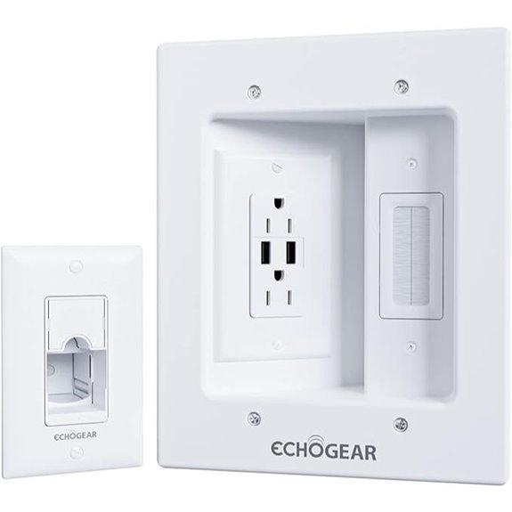 ECHOGEAR Wall TV Cord Hider with Outlets and USB