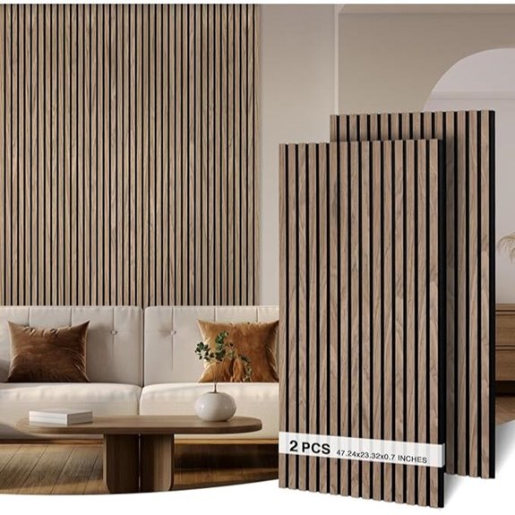 Acoustic Walnut Wood Wall Panels (2 Pack)