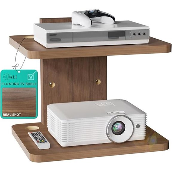 WALI 2-Tier Floating TV Shelf Walnut Brown