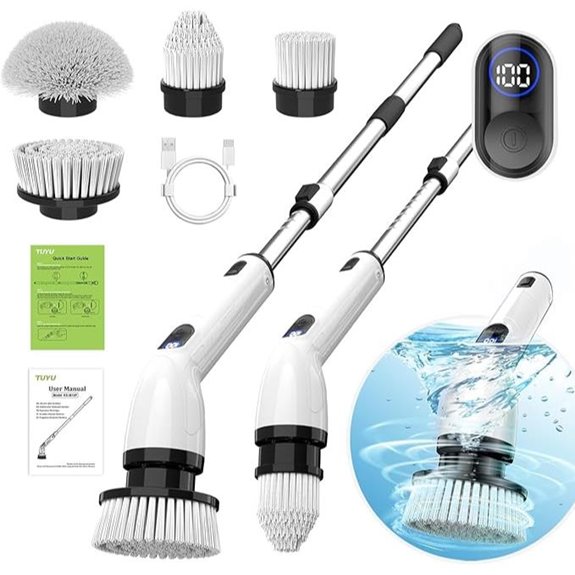 TUYU Waterproof Electric Spin Scrubber with LCD Display