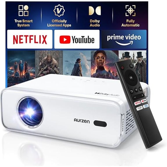 Aurzen D1 Smart Projector with WiFi & Bluetooth