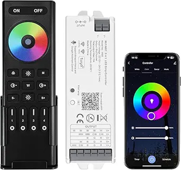 WB5 WiFi RGBW LED Controller with RF Remote