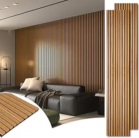 Art3d 2pcs 3D Wood Finish Acoustic Wall Panels