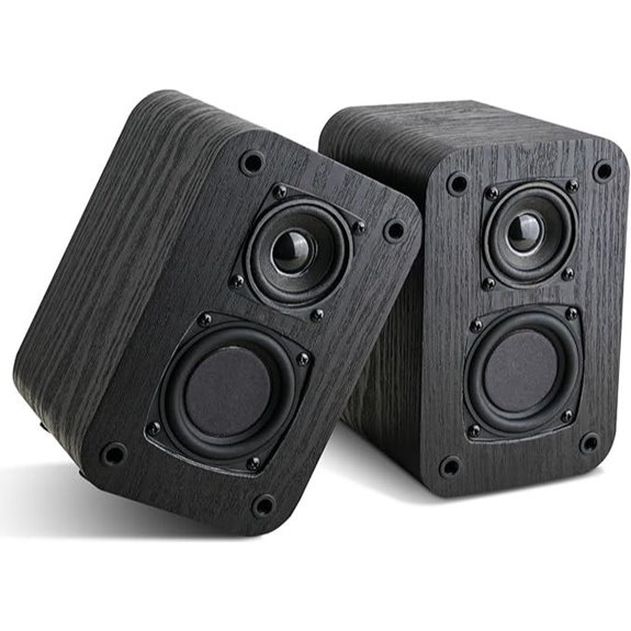 Passive Wood Grain Stereo Speakers for Home Theater