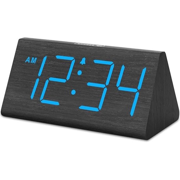 DreamSky Wooden Digital Alarm Clock with Loud Alarm