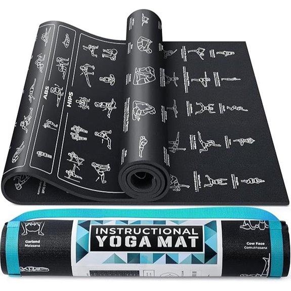 Instructional Yoga Mat with Poses and Exercises