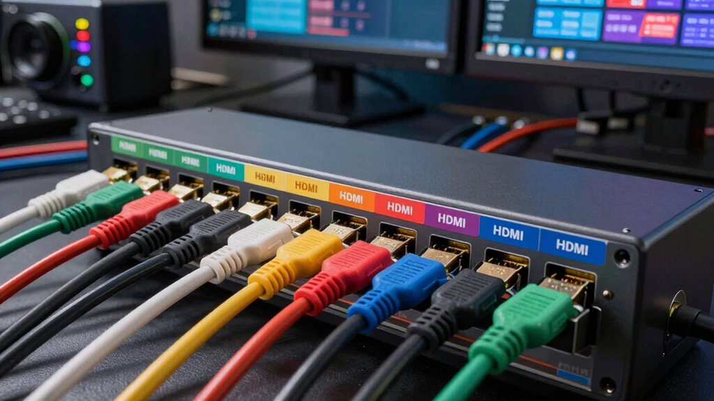 organized hdmi cable labeling