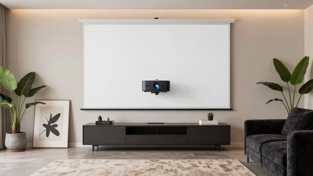 stylish concealed projector setup